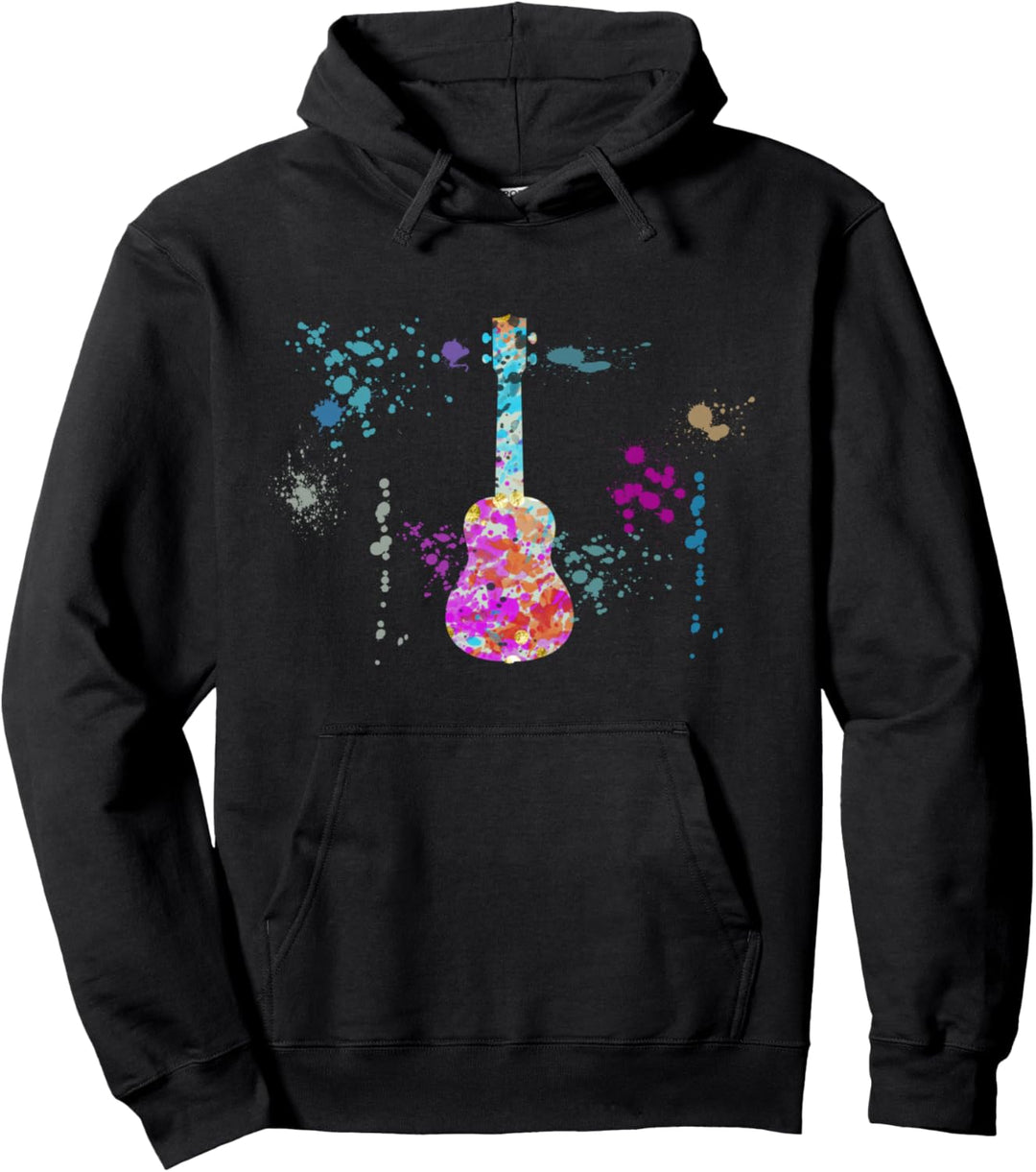 Ukulele Instrument Silhouette Ukulelen Pullover Hoodie