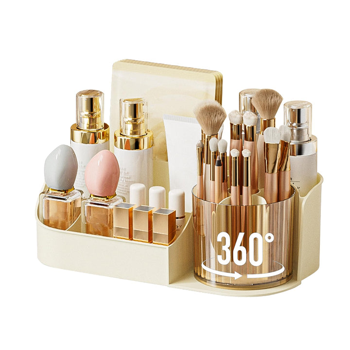 DASITON Make Up Organizer, 360° Drehbarer Make Up Pinselhalter, Kosmetik Aufbewahrung für Schminke,