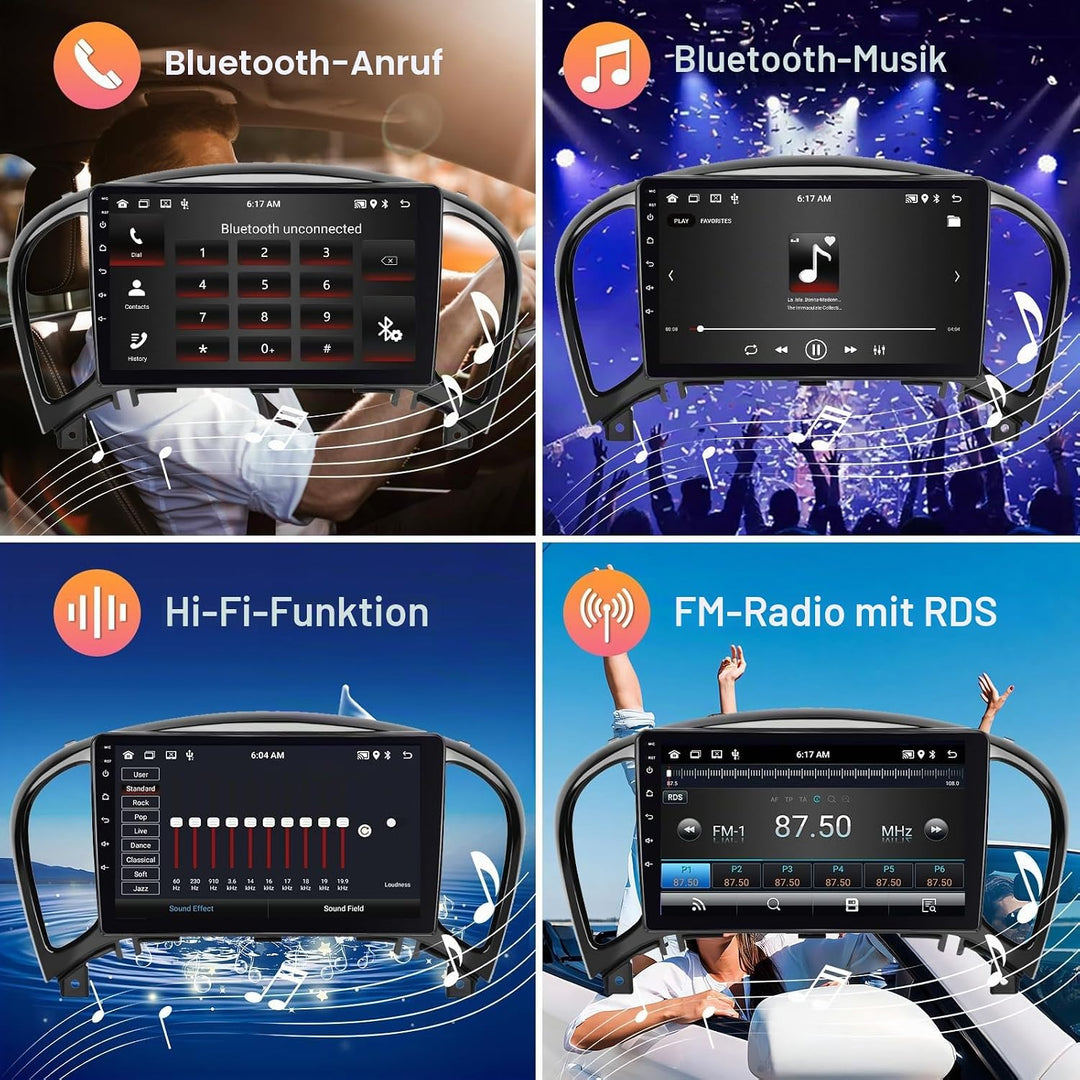 Hodozzy 2G+64G Android Autoradio für Nissan Juke J15 2010-2019/YF15 Infiniti ESQ 2011-2017 Carplay A