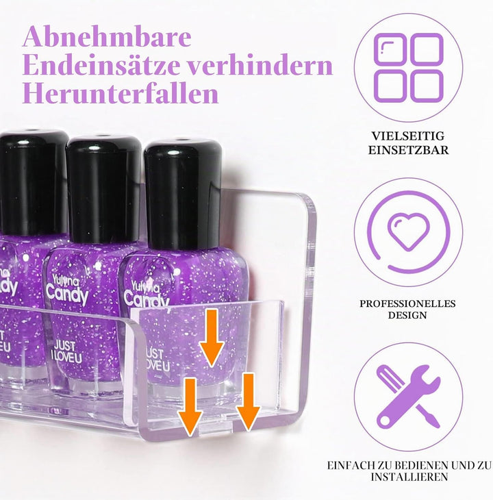 6 Stück Acryl Nagellack Regal Wand, Nagellack Aufbewahrung Wand Wandregal für Nagellackaufbewahrung,