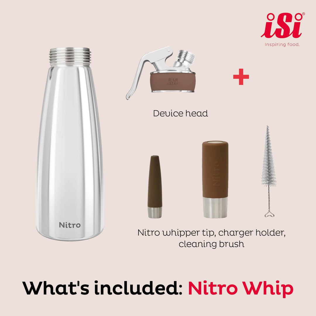 iSi 1790 Nitro Kaffeebereiter Edelstahl Rostfrei, 1 L, Kalt gebrühter Kaffee mit Stickstoff veredelt