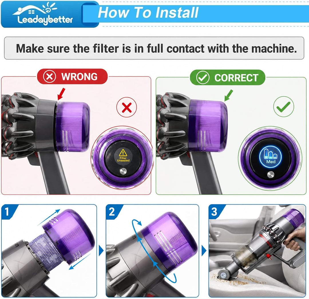 2 Stück Ersatzteile Filter für Dyson V11 Torque Drive Animal V15 Detect Akku Staubsauger SV14 SV17 S
