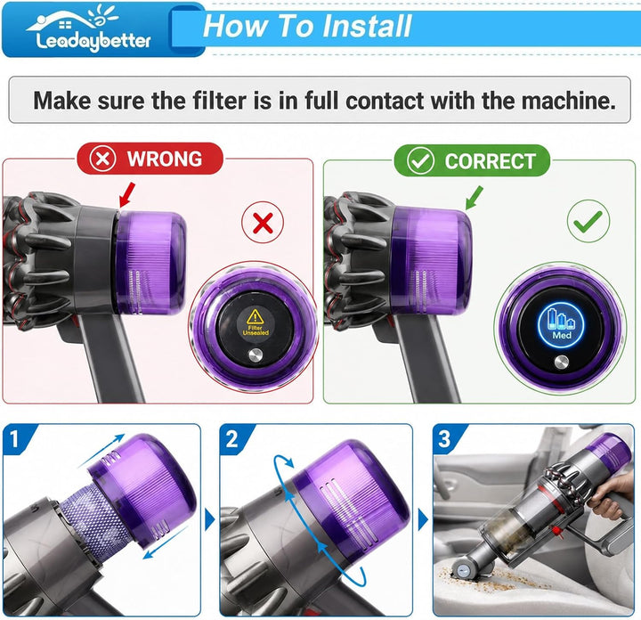 2 Stück Ersatzteile Filter für Dyson V11 Torque Drive Animal V15 Detect Akku Staubsauger SV14 SV17 S