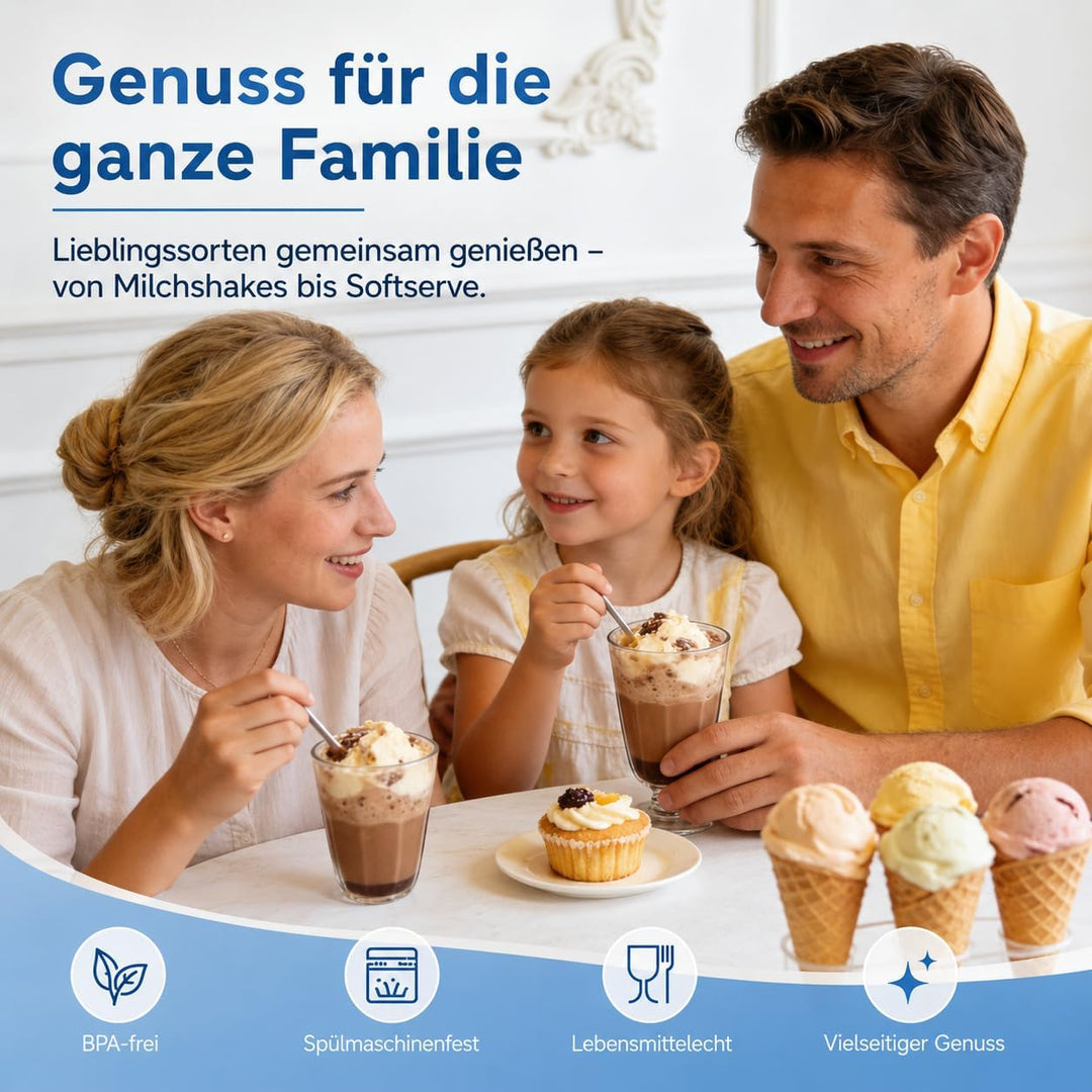 4 Stück Creami Swirl Behälter kompatibel mit Ninja CREAMi NC700/NC701EU Serie, 480 ml Eisbehälter mi