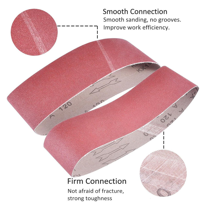30 Stück Schleifbänder 75x533 mm, je 5 Stück x Körnung 60/80/120/180/240/400, Profi Schleifpapier Sc
