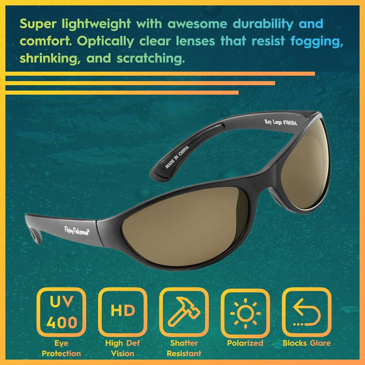 Flying Fisherman Key Largo Polarisierte Sonnenbrille Mattschwarzer Rahmen/Bernsteinfarbene Gläser Be