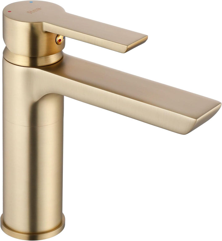 Rea Waschtischarmatur ARGUS BRUSH GOLD HIGH Wasserhahn Bad Badarmatur aus Messing Armatur für Waschb