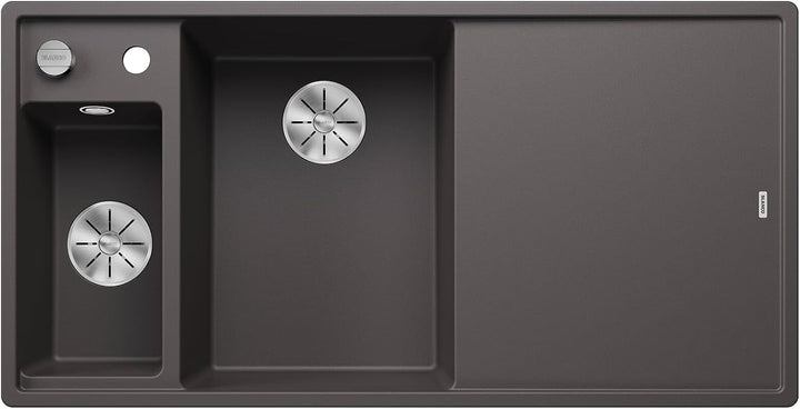 BLANCO AXIA III 6 S | SILGRANIT felsgrau | Einbauart: Einbau von Oben | Hauptbecken links | mit Holz