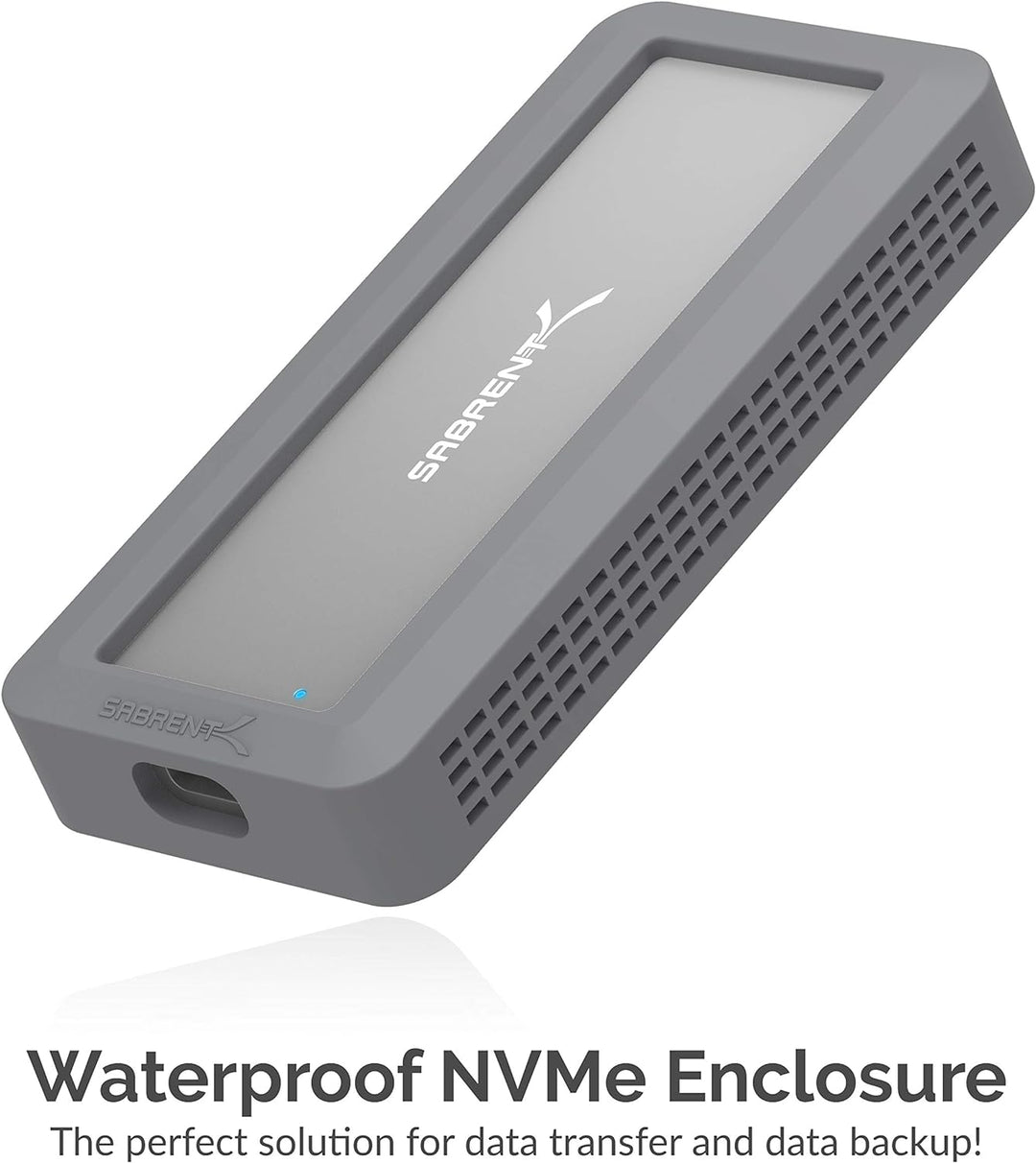SABRENT M.2 SSD Robustes wasserdichtes Gehäuse, USB C 3.2 Gen 2 auf NVMe SSD, Aluminium Externes M2