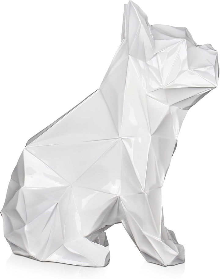 World Art TW60329 Harz-Skulptur Französische Bulldogge facettierte sitzt Moderne Harz Skulptur Statu