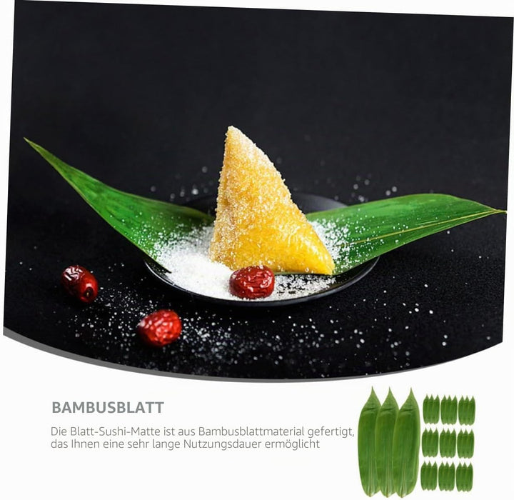 BESPORTBLE 100stücke Bambusblätter Dekoblatt Japanische Essensmatte Sushi Rollmaschine Sashimi Dekob