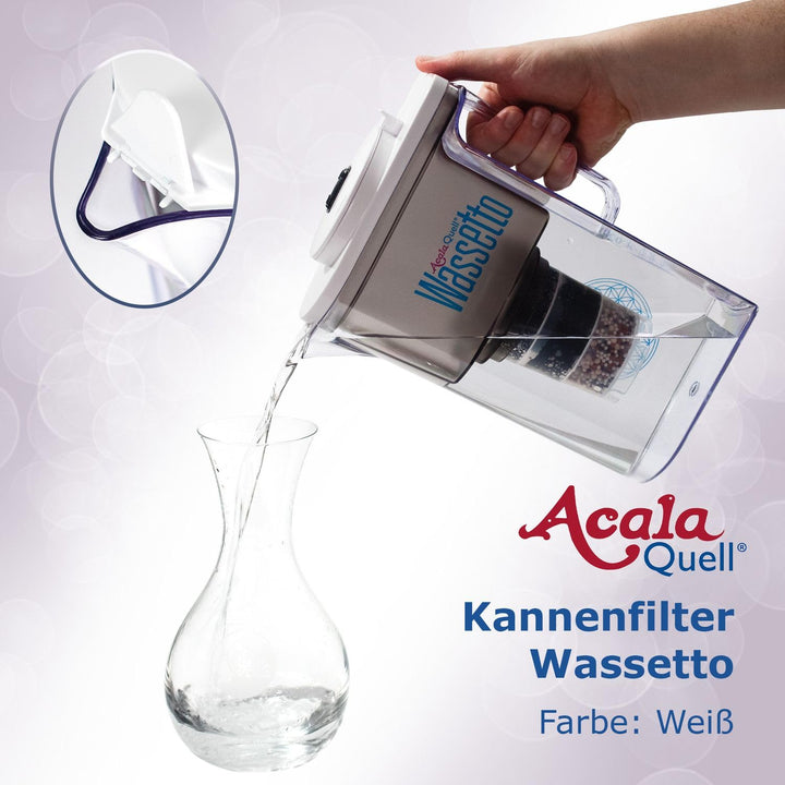 Wasserfilter AcalaQuell® Wassetto | Weiss | Aktivkohle Wasserfilter | Höchste Filterleistung - mehrs