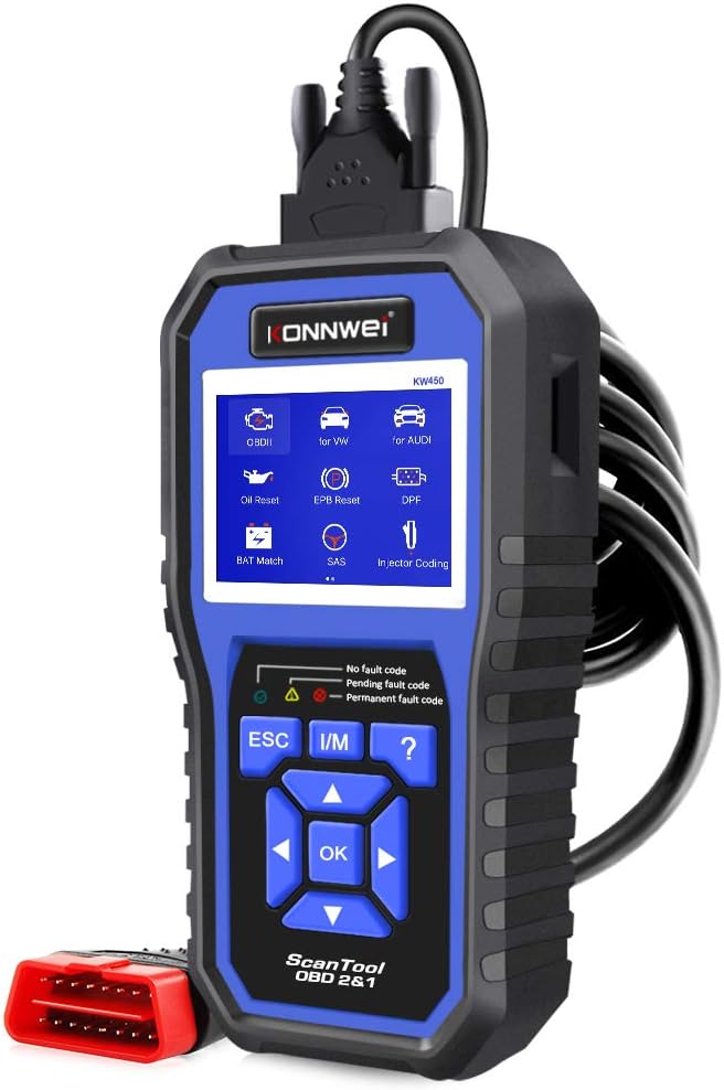 KONNWEI KW450 OBD2 Diagnosegerät Kompatibel Mit VAG Fahrzeuge Alle Systeme KFZ Auslesegerät Fehler M