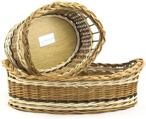 Manufaktur Martinshof Frühstücks-Tablett oval (35 cm) LxBxH 35cm x 23cm x10cm Weide, geflochten; Trä