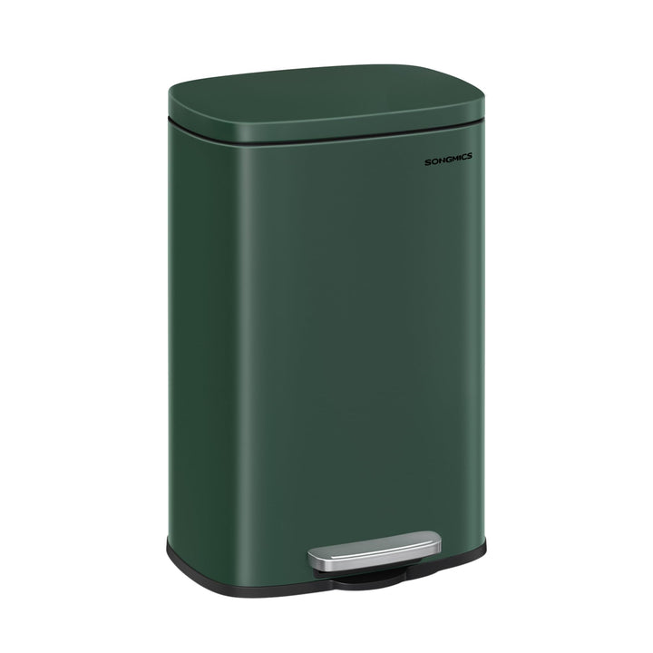 SONGMICS Mülleimer Küche, 50 Liter, Abfalleimer, Treteimer, mit Deckel, Softclose, Fusspedal, Stahl,