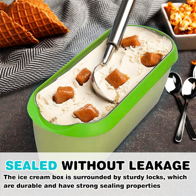 Eisbehälter Für Speiseeis, 2 Stück 1,5L Eiscreme Behälter, Eis-Container Mit Deckel, Wiederverwendba