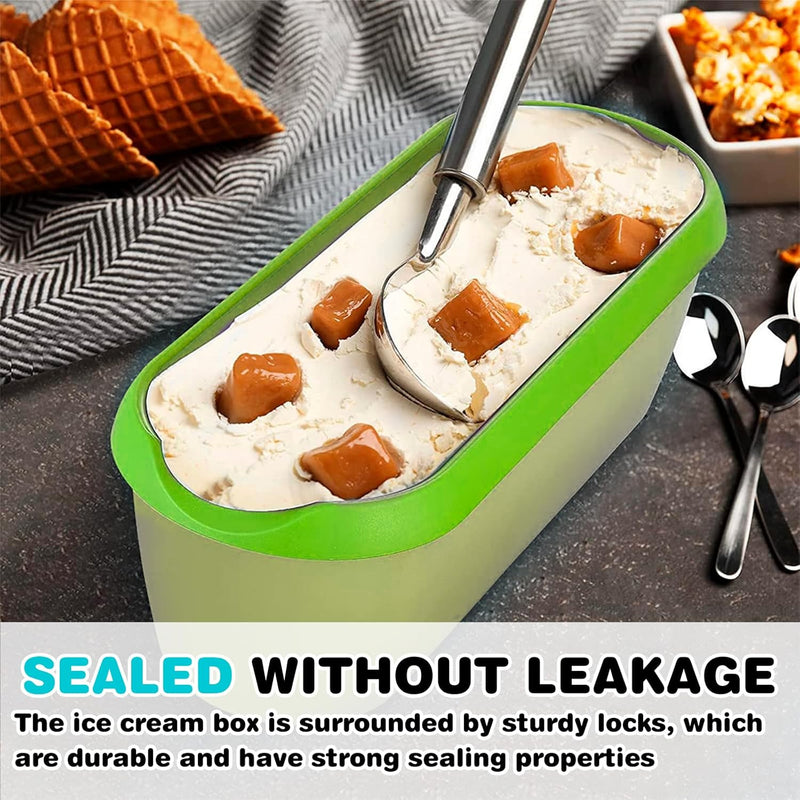 Eisbehälter Für Speiseeis, 2 Stück 1,5L Eiscreme Behälter, Eis-Container Mit Deckel, Wiederverwendba