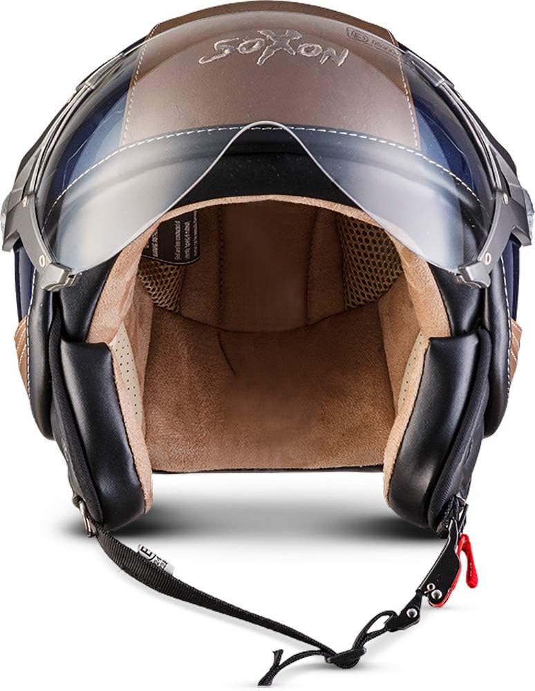 Soxon® SP-325 Urban „Blue“ · Jet-Helm · Motorrad-Helm Roller-Helm Scooter-Helm Moped Mofa-Helm Chopp