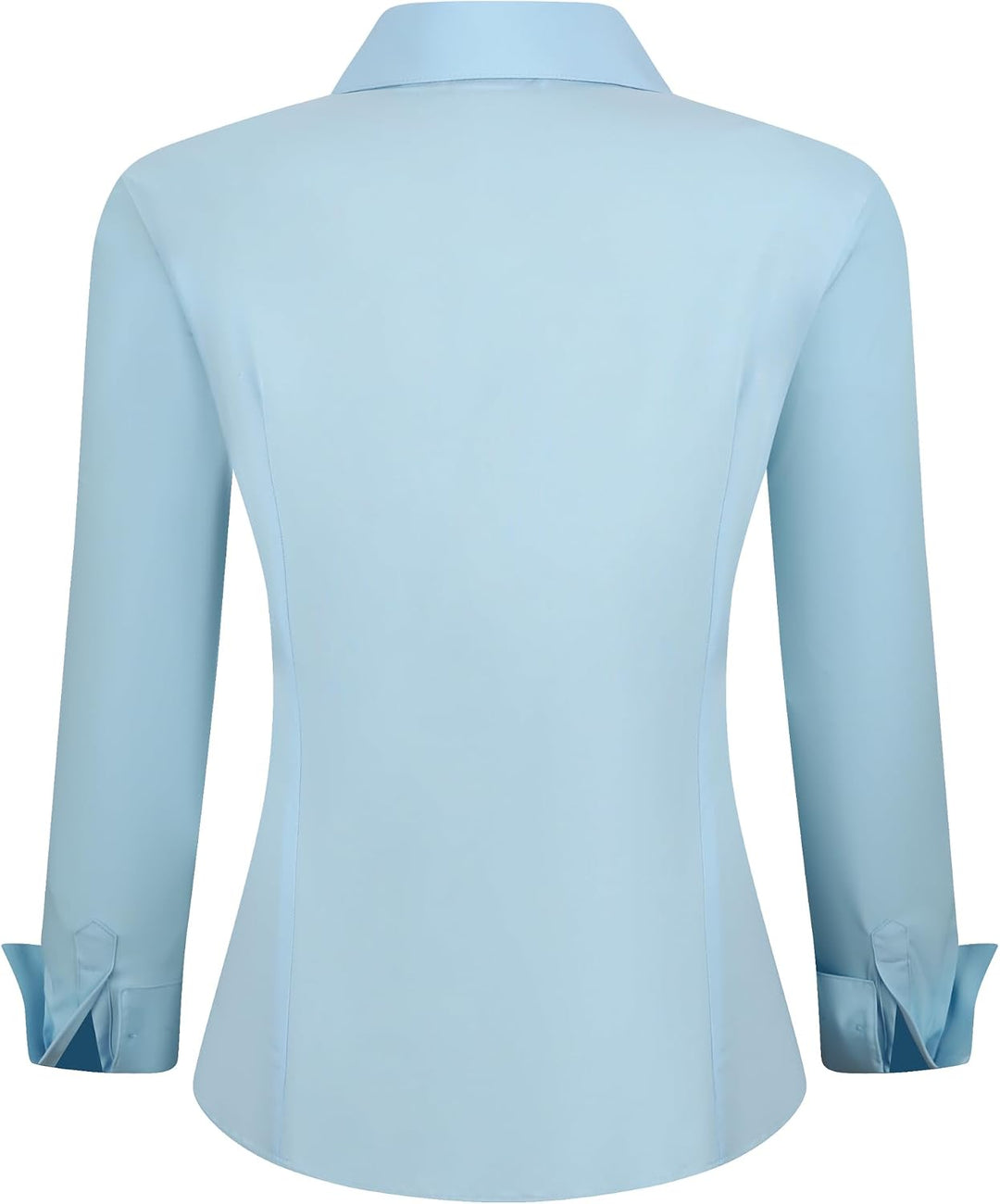 Alex Vando Damen-Hemden Normale Passform Langärmelig Stretch-Arbeitshemd L Hidden Placket-blue, L Hi