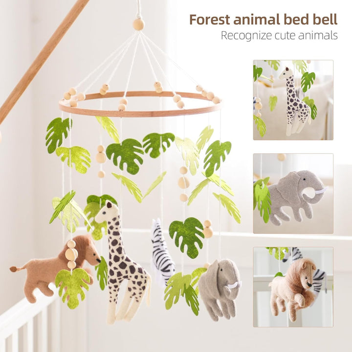 Mobile Baby Kinderbett Bettglocke, Grünes Blatt Wald Tiere Mobile Baby Windspiele, Hängende Mobile W