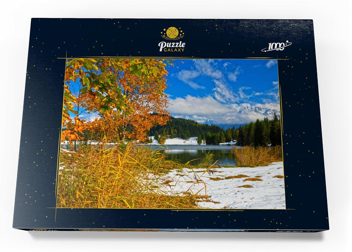 Der erste Schnee im Oktober, Geroldsee bei Klais gegen Karwendelgebirge mit Wörner - Premium 1000 Te