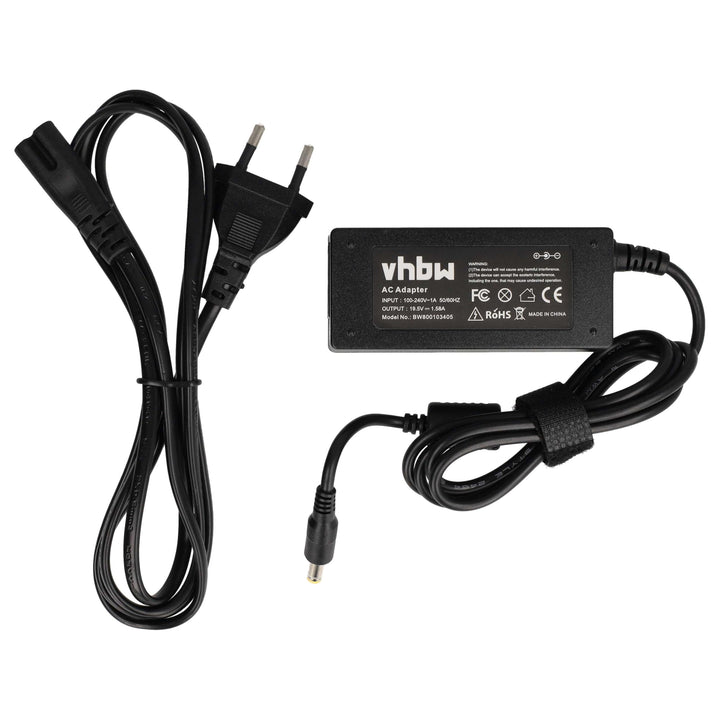 vhbw 110-220V Netzteil Ladegerät (19V, 1.58A) kompatibel mit Acer Aspire One AOA110-1982, AOA110-199