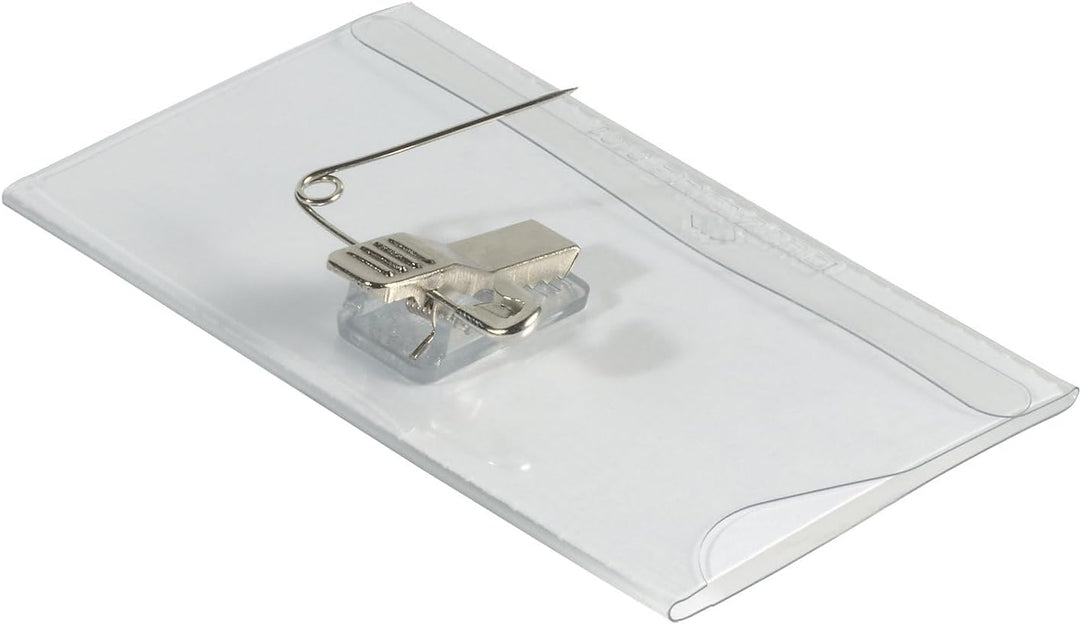 Durable Namensschild Kombiklemme (40 x 75 mm) Packung à 50 Stück, transparent, 815719 40 x 75 mm Kom