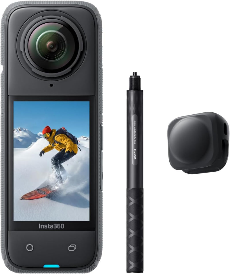 Insta360 X4 Snowboard-Bundle – wasserdichte 8K 360°-Action-Cam, 4K Weitwinkelvideos, Unsichtbarer Se