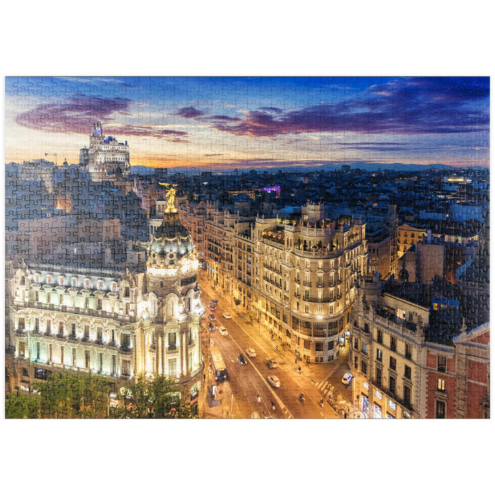Skyline von Madrid, Spanien - Premium 1000 Teile Puzzle - MyPuzzle Sonderkollektion von Puzzle Galax