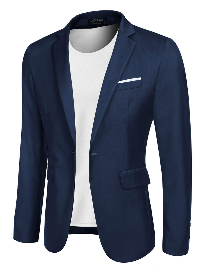 COOFANDY Blazer Herren Slim fit Business Sakko Männer Anzugjacke XS A Blau, XS A Blau