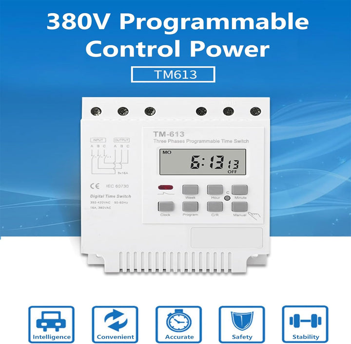 Ailao Zeitrelais 380V TM-163 Dreiphasig Smart Digital Zeitrelais Weekly Programmable Control Power T