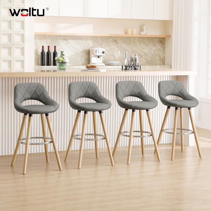 WOLTU Barhocker 2er Set, Barstuhl Küchenhocker Thekenhocker, Hocker mit Rückenlehne Fussstütze, aus