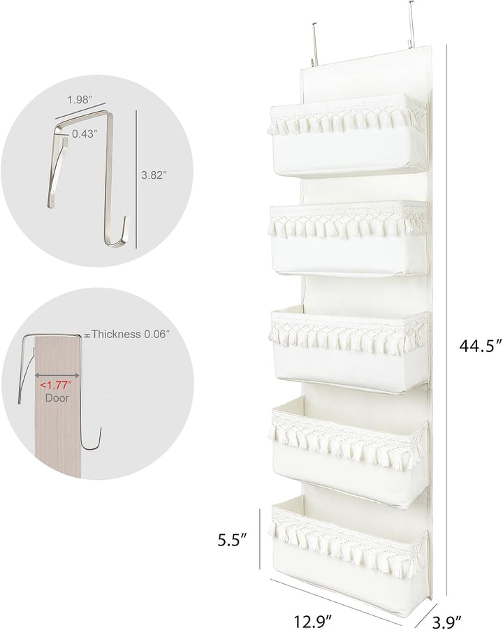 Dahey Tür-Organizer, Boho-Stil, Kinderzimmer, Dekoration, Schrank, Hängeorganizer mit Quasten, Dekor