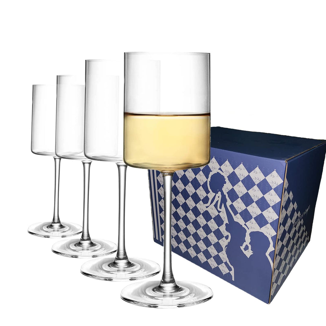 BeBaBeBa Quadratische Weingläser 4er Set, moderne Kristall Weisswein Gläser Rot Elegantes Handgemach