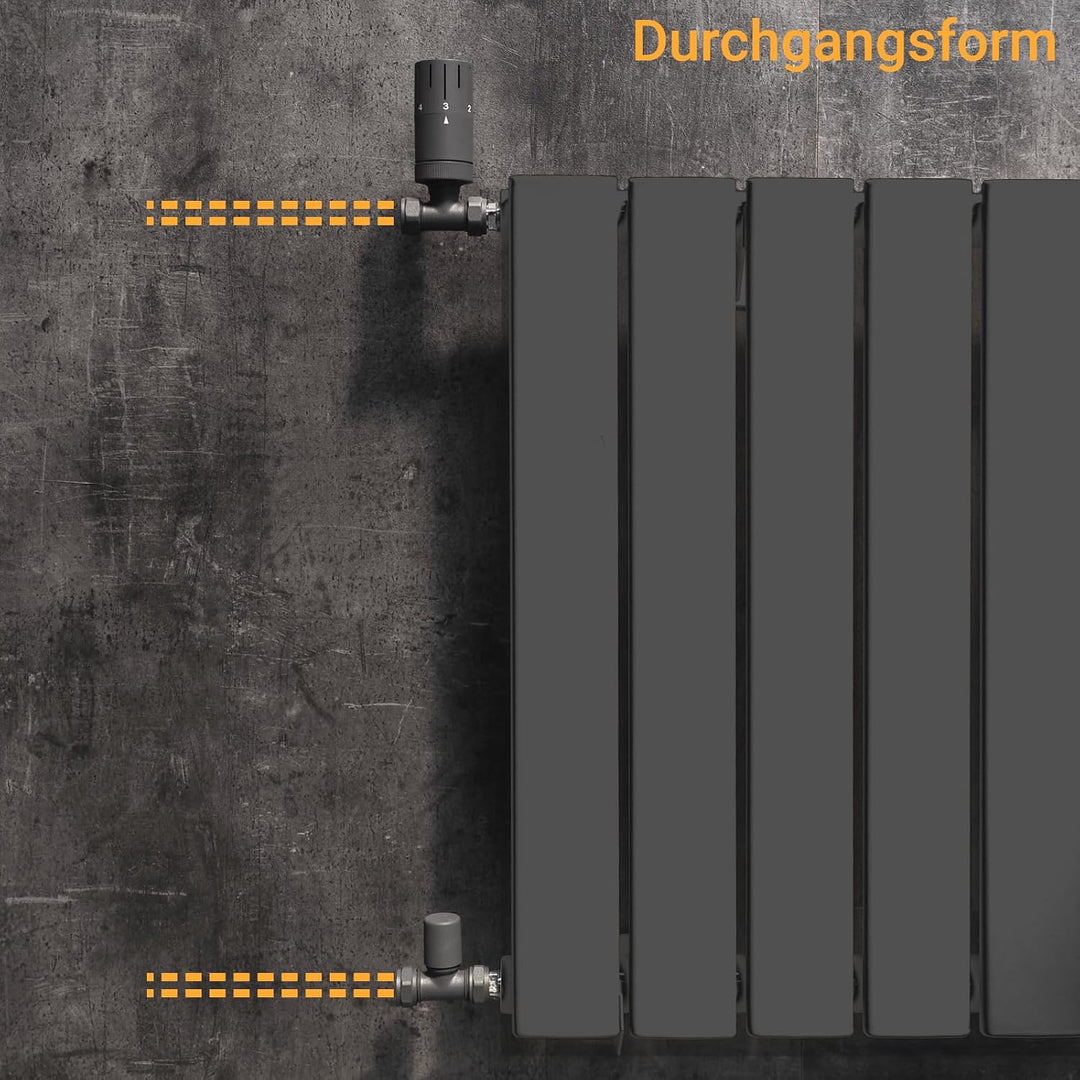WITEN&amp;NOCK Designheizkörper Badheizkörper 1200x 500 mm Anthrazit Handtuchheizung Handtuchtrockner Se