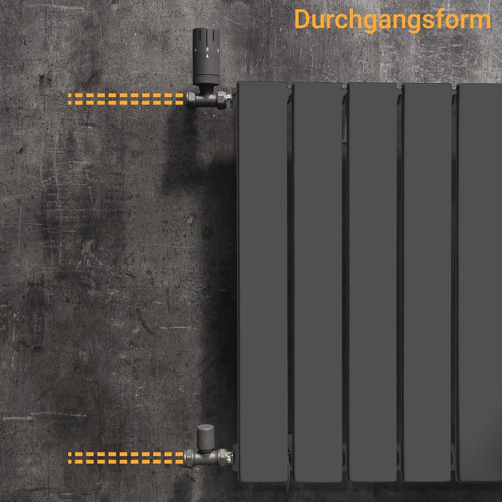 WITEN&amp;NOCK Designheizkörper Badheizkörper 1200x 500 mm Anthrazit Handtuchheizung Handtuchtrockner Se