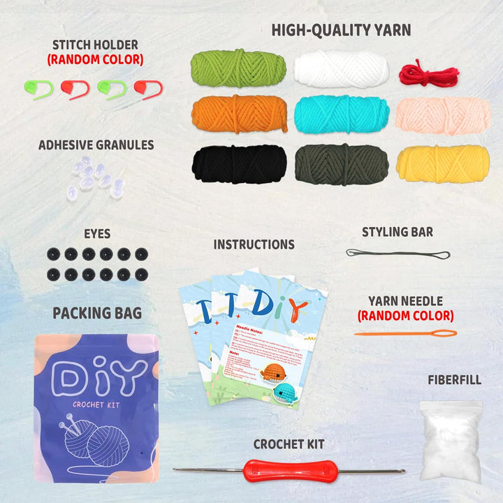YAMAXIN Häkel-Set für Anfänger, Häkel-Starter-Set mit Schritt-für-Schritt-Videotutorials, Anfänger-H