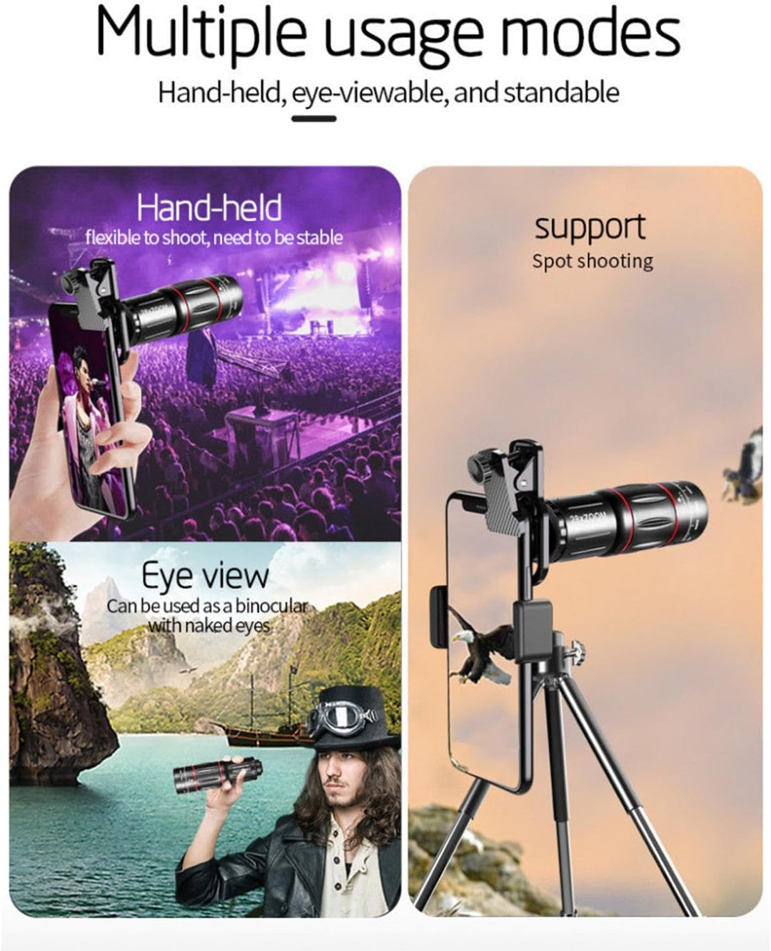 Handy-Kameraobjektiv, Handy-Kamera-Zubehör, externes Handy-Kameraobjektiv, multifunktionales Handy-K