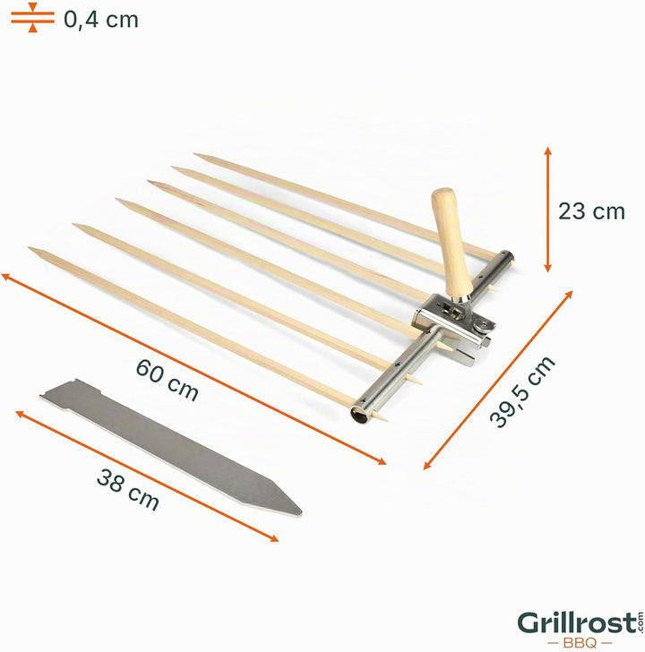 Grillrost.com Das Original Steckelfischhalter | Asado Grill| mit innovativer Höhenverstellung für Fe