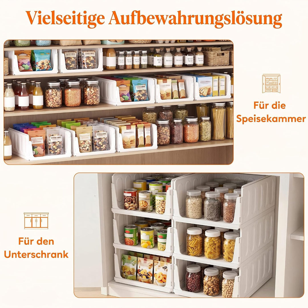 Lifewit 4er Set Stapelbare Kleiderschrank Organizer 42 cm Tief | Ausziehbar Kunststoff Ordnungssyste