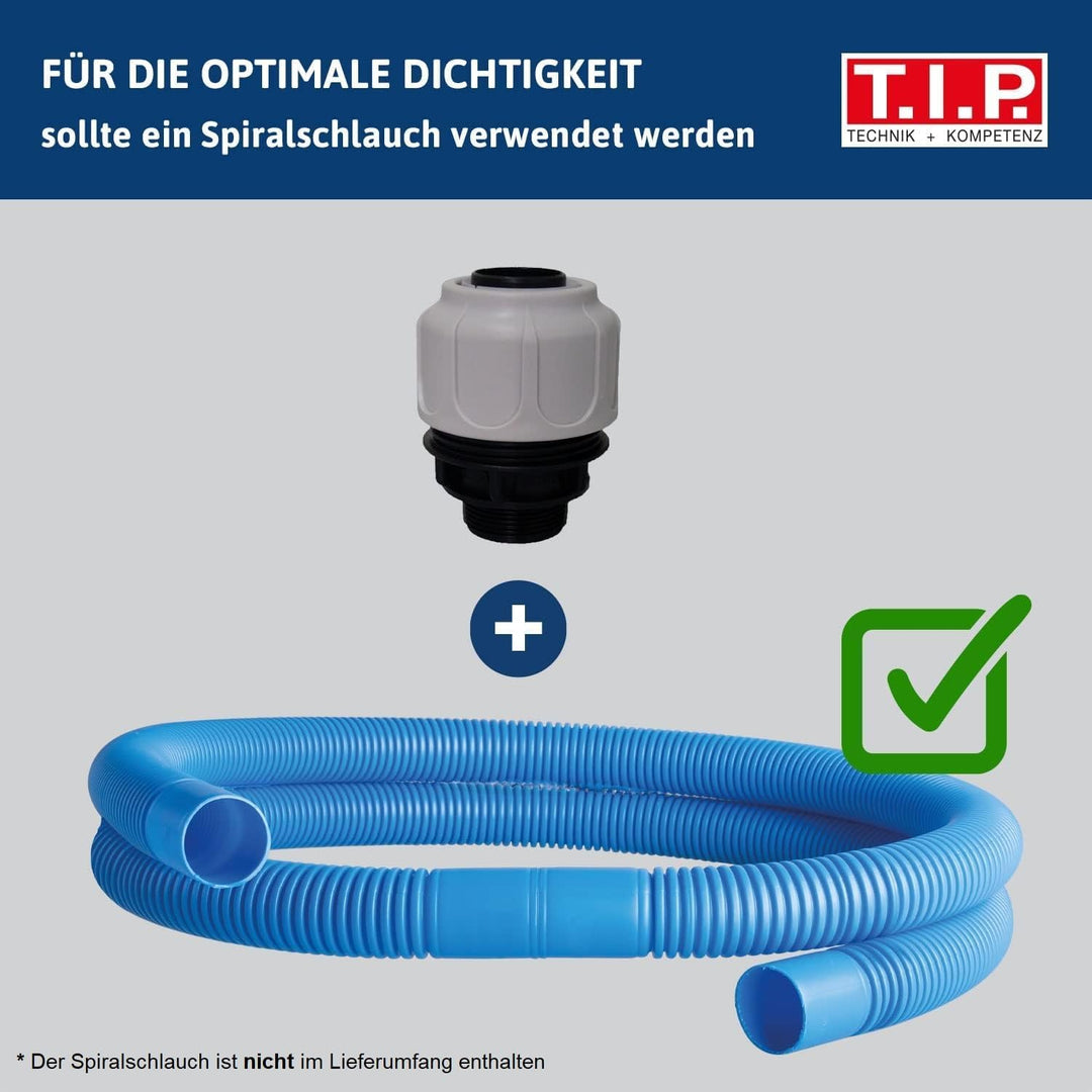 T.I.P. Poolpumpe Filterpumpe Umwälzpumpe SPP 400 FT mit Timer und Vorfilter 30443 & Schlauchanschlus