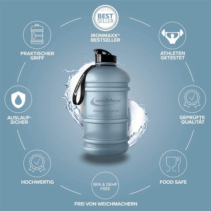 IronMaxx Water Gallon - Frosted Kyanite Blue 2200ml | BPA & DEHP frei | auslaufsichere Trinkflasche