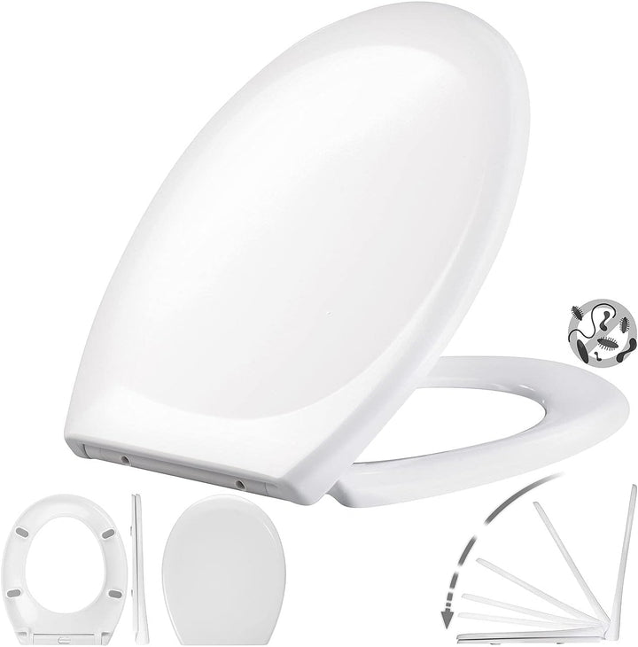 BadeStern Toilettenbrille: Universal-WC-Sitz, O-Form, Absenkautomatik, antibakteriell beschichtet (K