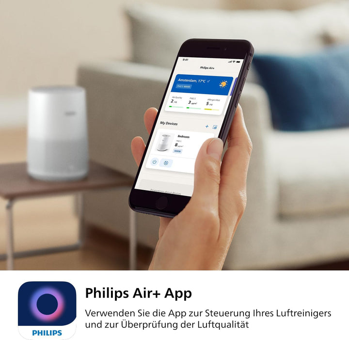 Philips Luftreiniger 600-Serie, energieeffizient mit Smart Sensor, Für Allergiker, HEPA-Filter entfe