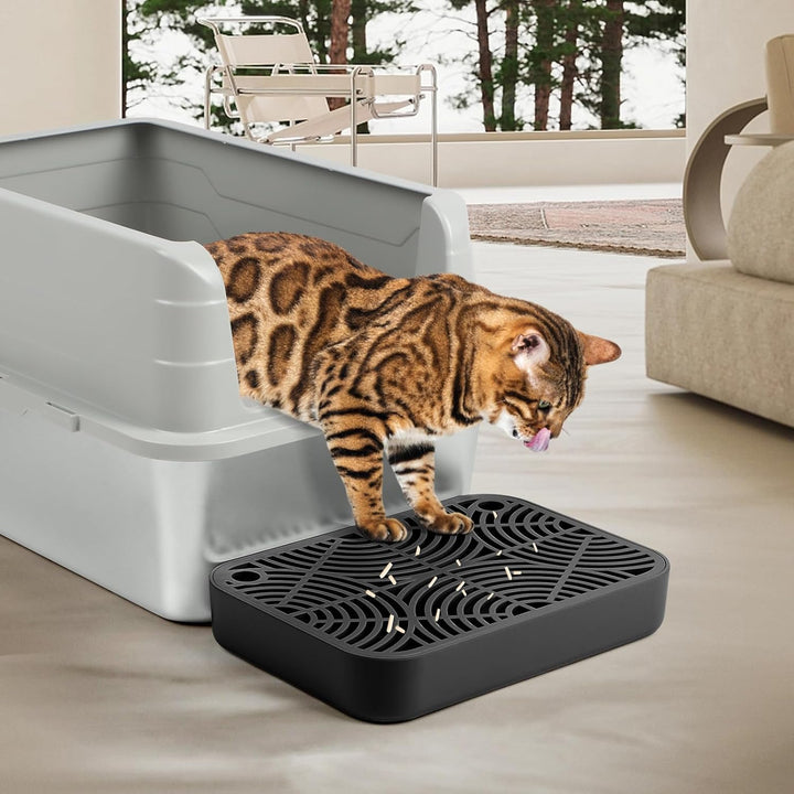 Kunststoff Katzentreppe, Katzentoilettenrampe mit Filterfunktion, Katzenstreu-Filterpedal für Kätzch