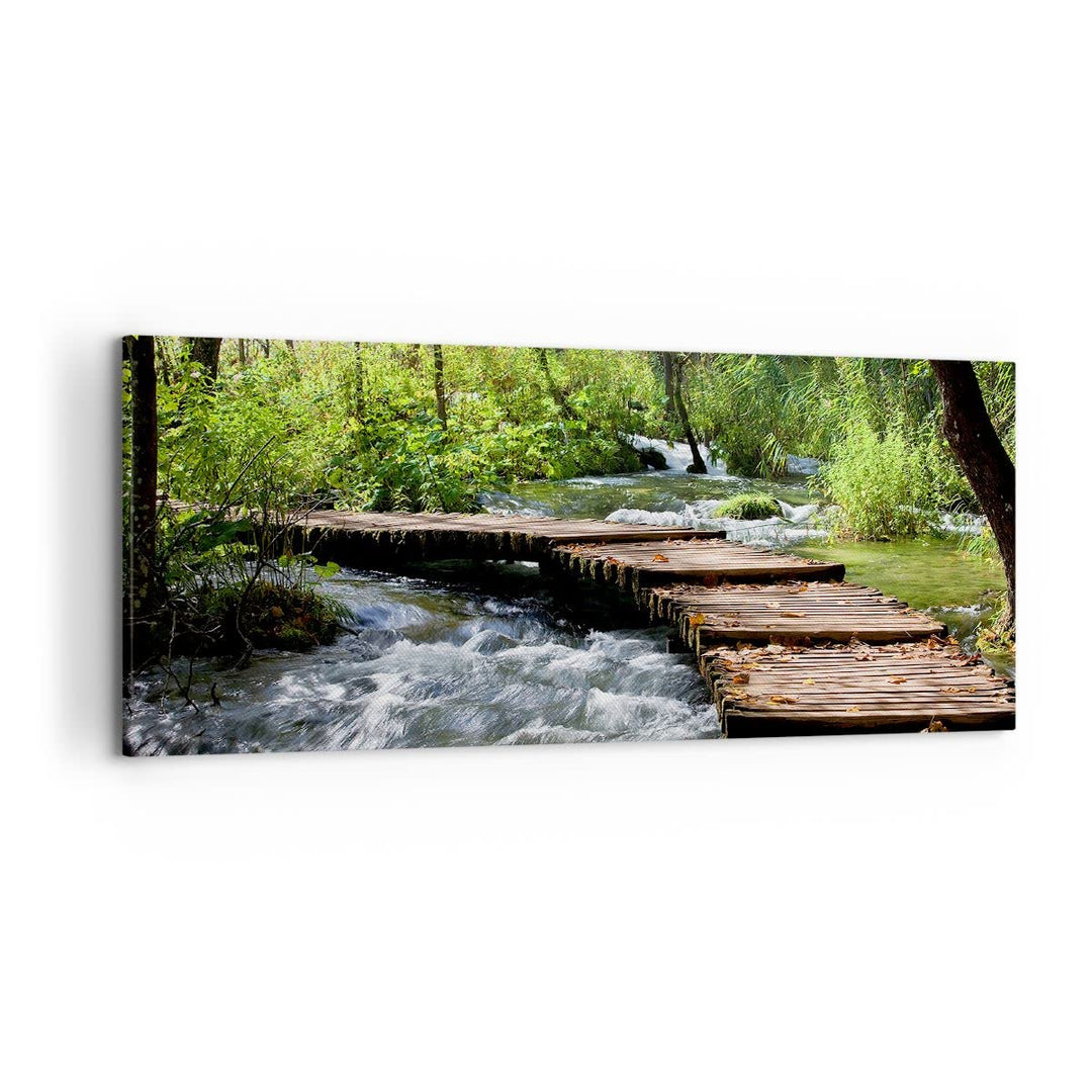 Wandbilder Dekoration Wohnzimmer Park natur grün bäume Panorama Bilder auf Leinwand 120x50cm Leinwan