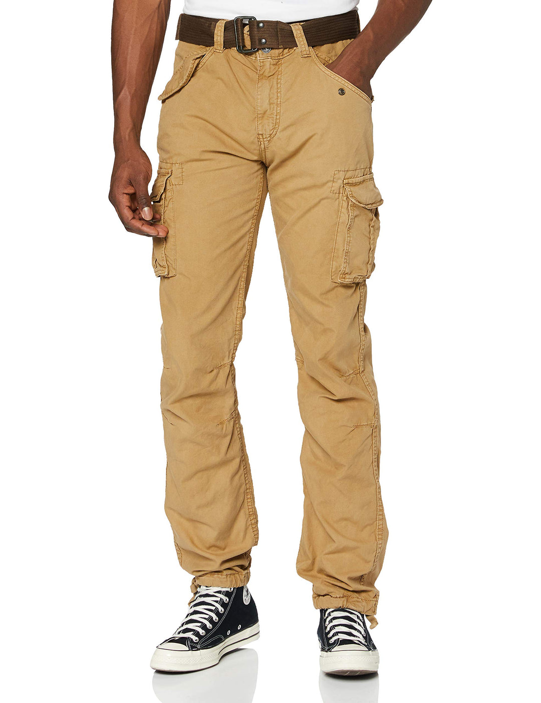 Schott NYC Herren Klassische Hose, Beige