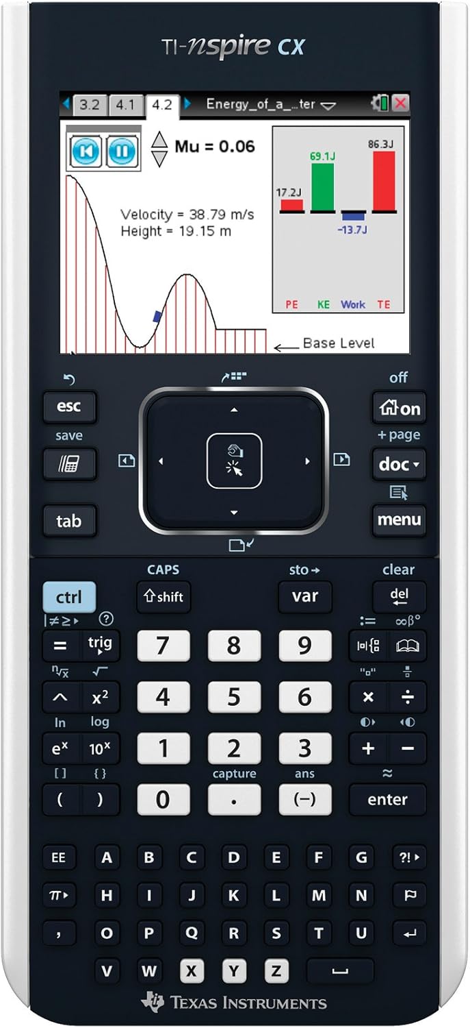 TEXAS INSTRUMENTS CX von Texas Instruments m.Color-Display, schwarz/weiss Taschenrechner, Taschenrec