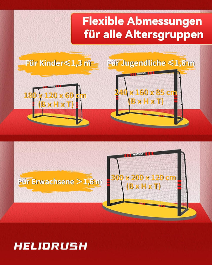 Fussballtor für Garten Kinder - 32mm Stahlrahmen & EPE-Polsterung, Wetterfestes Tor Set mit 33-lagig