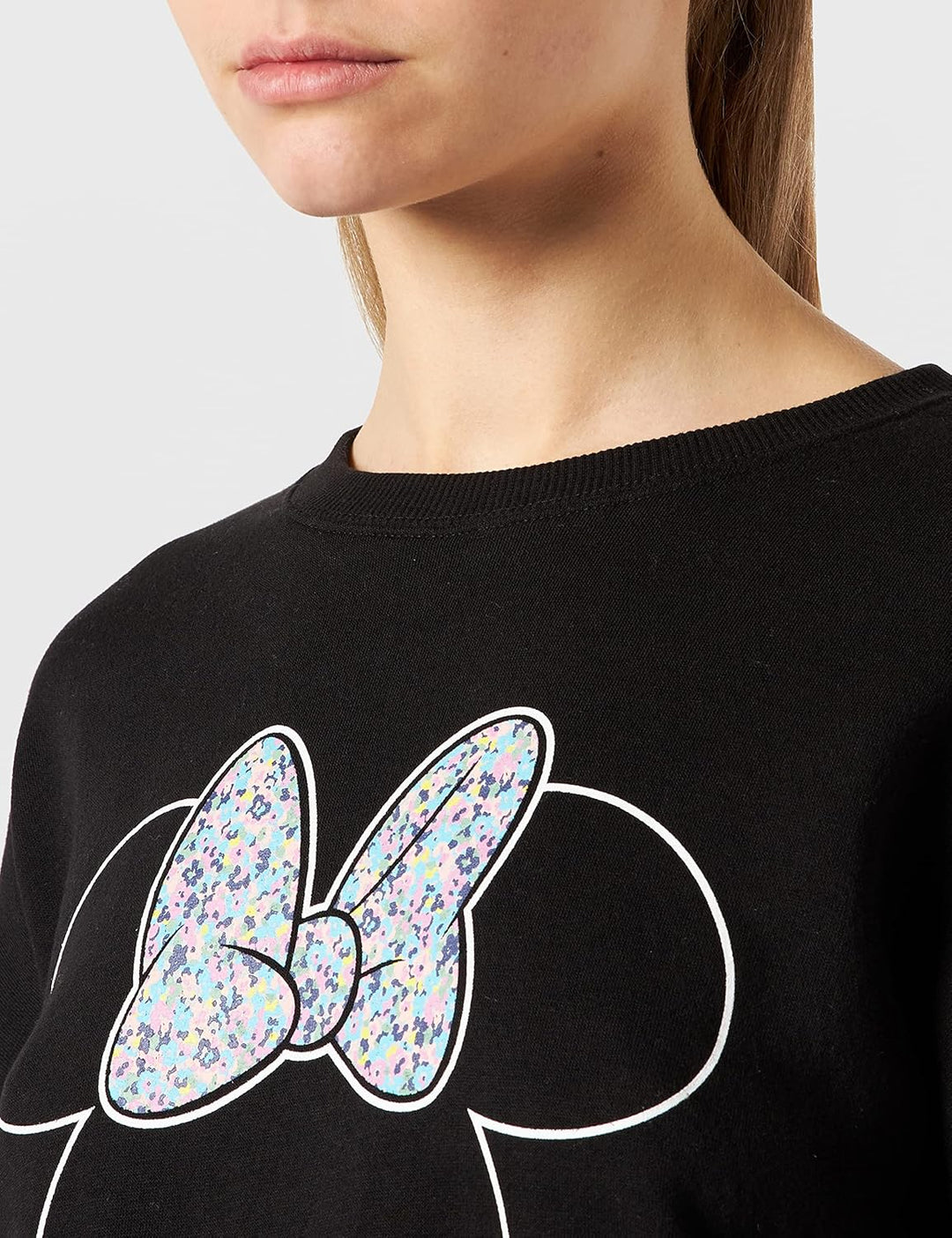 Only Women's ONLDISNEY Life L/S Minnie Flower Box SWT Sweatshirt, Black, XL